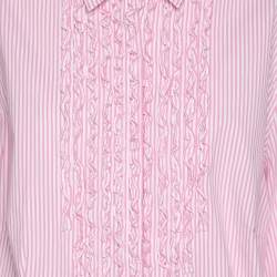 Pre Owned Weekend by Basler Pink/White Striped Cotton Shirt XL