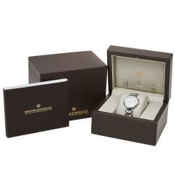Pre Owned Baume & Mercier Silver Mother Of Pearl Stainless Steel Promesse 65762 Women's Wristwatch 34 mm