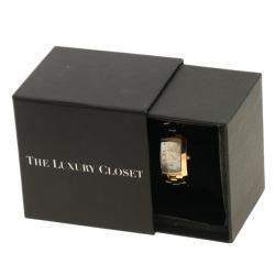 Pre Owned Baume and Mercier Mother of Pearl 18K Yellow Gold and Diamond Hampton Milleis Women's Wristwatch 22 mm