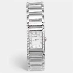 Pre Owned Baume & Mercier Hampton 65406 Mother of Pearl Stainless Steel Diamond Women's Wristwatch 20 mm
