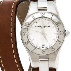 Baume & Mercier Silver Stainless Steel Linea 65690 Women's Wristwatch 27 mm