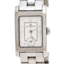 Pre Owned Baume & Mercier White Stainless Steel Hampton MV045139 Women's Wristwatch 20MM
