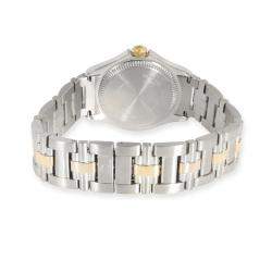 Pre Owned Baume & Mercier White 18K Yellow Gold And Stainless Steel Malibu MV045047 Women's Wristwatch 28 MM