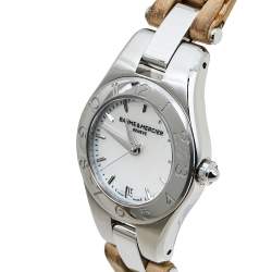 Pre Owned Baume & Mercier White Stainless Steel Linea 65690 Women's Wristwatch 27 mm
