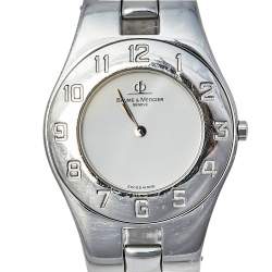 Pre Owned Baume & Mercier White Stainless Steel 5161 Linea Quartz Women's Wristwatch 30 MM