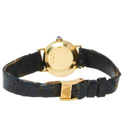 Pre Owned Baume & Mercier Black Gold-Plated Women's Wristwatch 21 mm