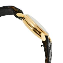 Pre Owned Baume & Mercier Black Gold-Plated Women's Wristwatch 21 mm