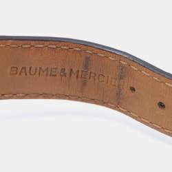 Pre Owned Baume & Mercier White Stainless Steel Alligator Leather Classima Executives 65554 Men's Wristwatch 39 mm