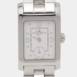 Pre Owned  Baume & Mercier White Stainless Steel Hampton MV045139 Women's Wristwatch 20 mm 