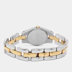 Pre Owned Baume & Mercier White Two-Tone Stainless Steel Linea MV045203 Women's Wristwatch 22 mm
