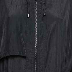 BCBMAXAZRIA Black Crepe Zip-Up Midi Dress S