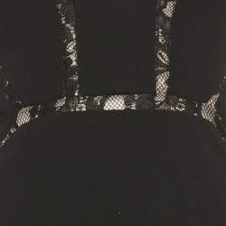 Pre Owned BCBCMaxAzria Black Crepe Lace Detail Penelopey Maxi Dress XS 