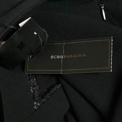 Pre Owned BCBCMaxAzria Black Crepe Lace Detail Penelopey Maxi Dress XS 