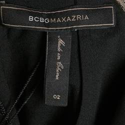 Pre Owned BCBCMaxAzria Black Crepe Lace Detail Penelopey Maxi Dress XS 