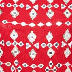 Beenas Mirror Work Embroidered Cotton Blend Maxi Dress M