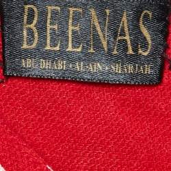 Beenas Mirror Work Embroidered Cotton Blend Maxi Dress M