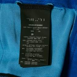 Ben Taverniti Blue Velvet Trim Suede Lace-Trim Unravel Project Trouser M
