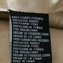 Bebe Beige Sequined Rabbit Fur Jacket L
