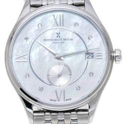 Pre Owned  Bernhard H. Mayer Mother Of Pearl Stainless Steel Diamond Muses Women's Wristwatch 36 mm
