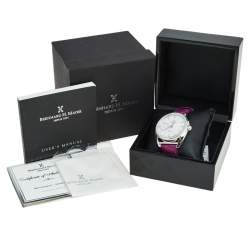 Bernhard H. Mayer Mother Of Pearl Stainless Steel Leather Mecanique-Diamond BH30/CW Women's Wristwatch 44 mm
