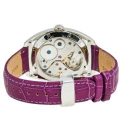 Bernhard H. Mayer Mother Of Pearl Stainless Steel Leather Mecanique-Diamond BH30/CW Women's Wristwatch 44 mm
