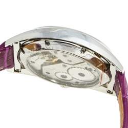 Bernhard H. Mayer Mother Of Pearl Stainless Steel Leather Mecanique-Diamond BH30/CW Women's Wristwatch 44 mm