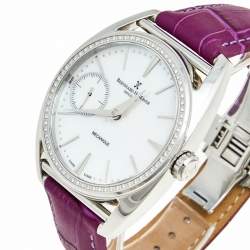 Bernhard H. Mayer Mother Of Pearl Stainless Steel Leather Mecanique-Diamond BH30/CW Women's Wristwatch 44 mm