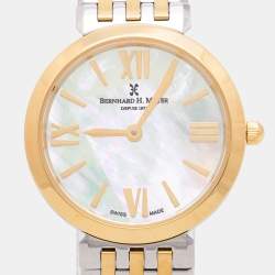 Pre Owned Bernhard H. Mayer Mother of Pearl Two Tone Stainless Steel Thalia 52702.595.1 Women's Wristwatch 27.5 mm