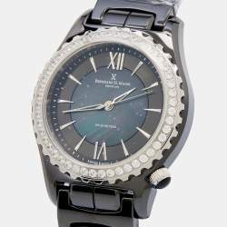 Bernhard H. Mayer Black Mother Of Pearl Black Ceramic Stainless Steel La Vida BH17P/CW Women's Wristwatch 38 mm
