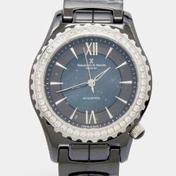 Bernhard H. Mayer Black Mother Of Pearl Black Ceramic Stainless Steel La Vida BH17P/CW Women's Wristwatch 38 mm
