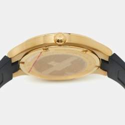 Pre Owned Bernhard H. Mayer Blue Gold PVD Plated Stainless Steel Rubber Le Classique BH34P/CW Women's Wristwatch 35 mm