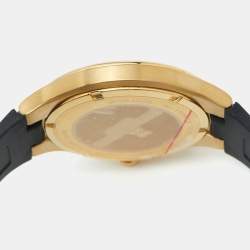 Pre Owned Bernhard H. Mayer Blue Gold PVD Plated Stainless Steel Rubber Le Classique BH34P/CW Women's Wristwatch 35 mm