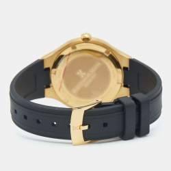 Pre Owned Bernhard H. Mayer Blue Gold PVD Plated Stainless Steel Rubber Le Classique BH34P/CW Women's Wristwatch 35 mm