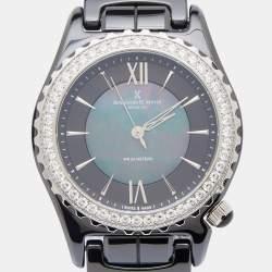 Bernhard H. Mayer Black Mother Of Pearl Black Ceramic Stainless Steel La Vida BH17/CW Women's Wristwatch 38 mm