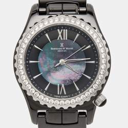 Bernhard H. Mayer Black Mother Of Pearl Black Ceramic Stainless Steel Circonias La Vida BH17P/CW Women's Wristwatch 38 mm