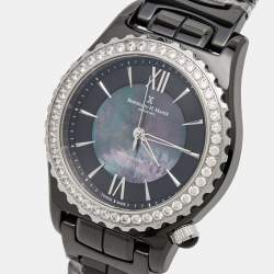 Bernhard H. Mayer Black Mother Of Pearl Black Ceramic Stainless Steel Circonias La Vida BH17P/CW Women's Wristwatch 38 mm