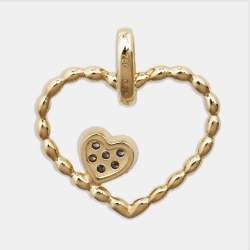 Pre Owned Bernhard H. Mayer Amore Twin Diamond 18k Yellow/White Gold Pendant