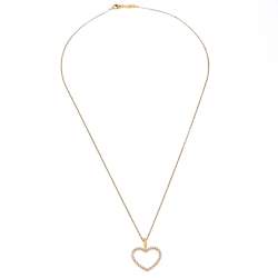 Pre Owned Bernhard H. Mayer Adonia Diamond 18k Yellow Gold Heart Pendant Necklace