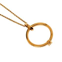Pre Owned Bernhard H. Mayer Glimmer Diamond 18K Yellow Gold Pendant Necklace