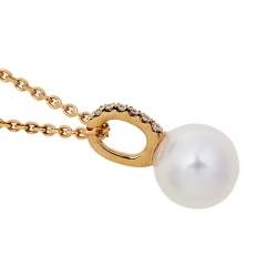 Pre Owned Bernhard H. Mayer Moon Glory 18K Yellow Gold Diamond Pearl Pendant