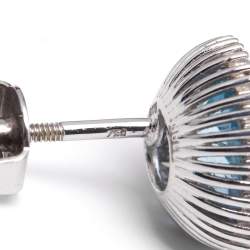 Pre Owned Bernhard H. Mayer Doris Diamond Blue Topaz Stud Earrings