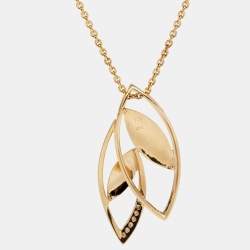 Bernhard H. Mayer Double Leaf Diamond Textured 18K Yellow Gold Pendant