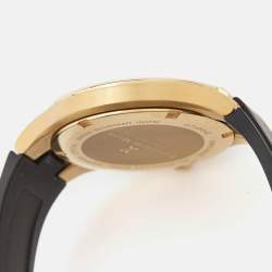Bernhard H. Mayer Black Mother Of Pearl Effect Gold PVD Plated Stainless Steel Rubber Le Classique BH34P/CW Women's Wristwatch 35 mm
