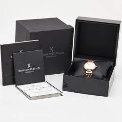 Pre Owned Bernhard H. Mayer Silver Dial Rose Gold PVD Coated Stainless Steel Lurve Diamond BH49W/CW Women's Wristwatch 30 mm