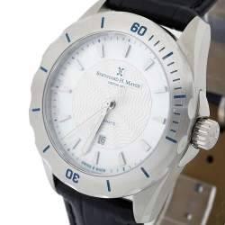 Bernhard H. Mayer White Mother of Pearl Leather Limited Edition BH04 Ballad Women's Wristwatch 34 mm