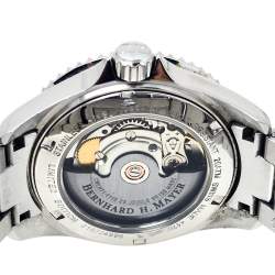 Pre Owned Bernhard H. Mayer Black Stainless Steel Nauticus Men's Wristwatch 37 mm