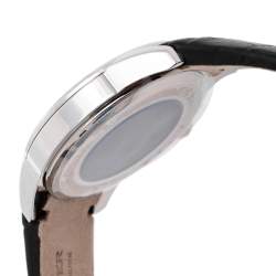Pre Owned Bernhard H. Mayer White Stainless Steel Leather Force Quantum 41601.623.1 Women's Wristwatch 35 mm