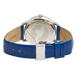 Bernhard H Mayer Blue Mother of Pearl Stainless Steel Leather Estelle B2500/CW Women's Wristwatch 37 mm