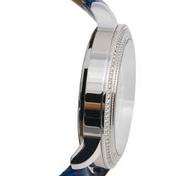 Bernhard H Mayer Blue Mother of Pearl Stainless Steel Leather Estelle B2500/CW Women's Wristwatch 37 mm