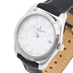 Bernhard H. Mayer White Stainless Steel Leather Stella B2493/CW Women's Wristwatch 34 mm